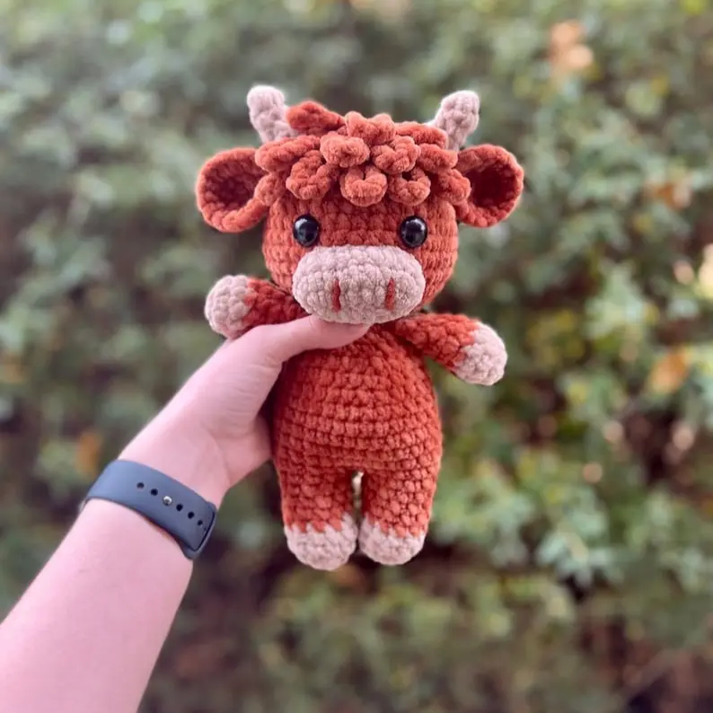 Crochet Highland Cow Amigurumi | Farm Animal Crochet | Cow Crochet Plushie Highland cow crochet