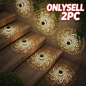 2pcs Solar Lantern Outdoor Fence Wall Lights IP65 Metal Porch Lights for House Exterior, Brighter Porch Wall Round Lantern Lights, Farmhouse Exterior Lighting with Auto Dusk to Dawn - Vintage Patio Hallway Lights for Front Door, Garden Pathway