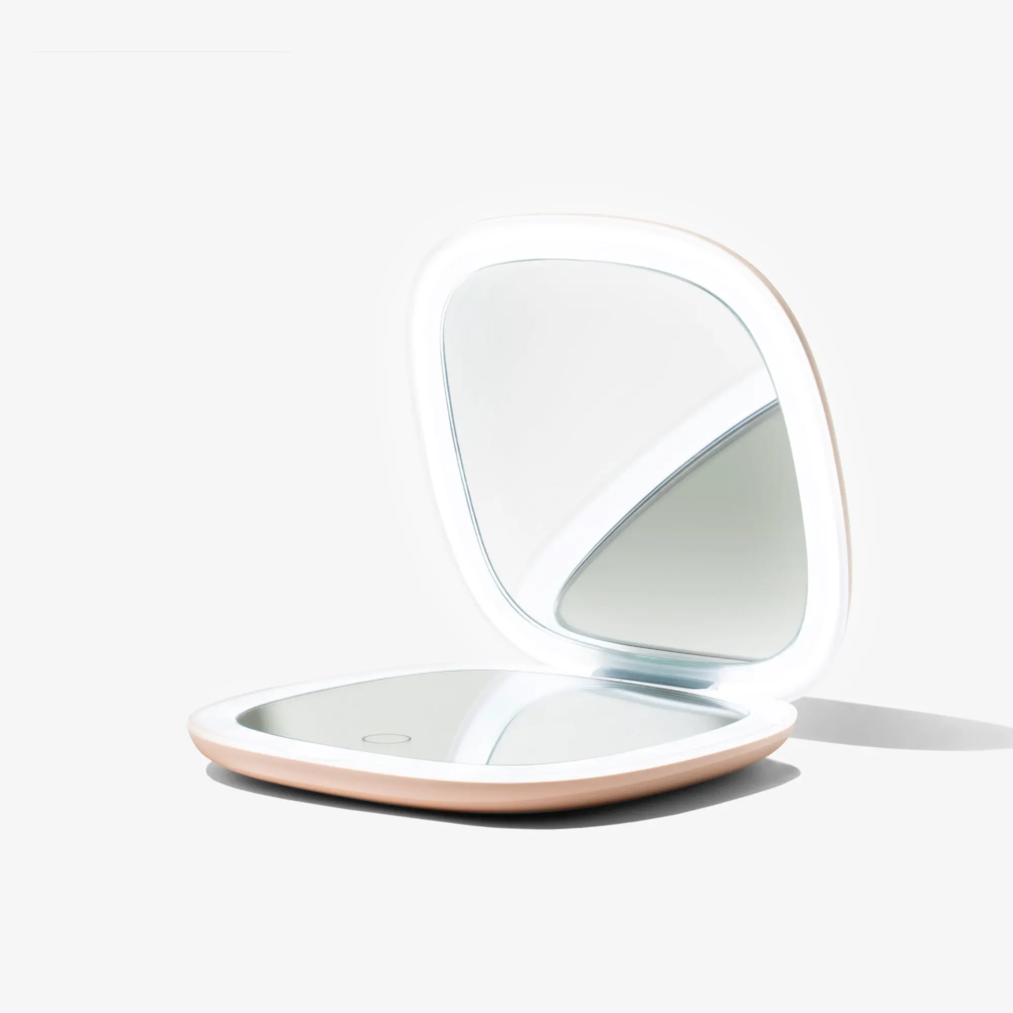Vanity Planet Moda Mini Magnifying LED Mirror, Rechargeable & Adjustable, Portable Vanity for Travel - Nude, Travel Size Makeup, Adjustable Led Vanity Compact Mirrors