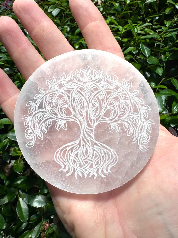 Selenite Plate Tree of Life 3”