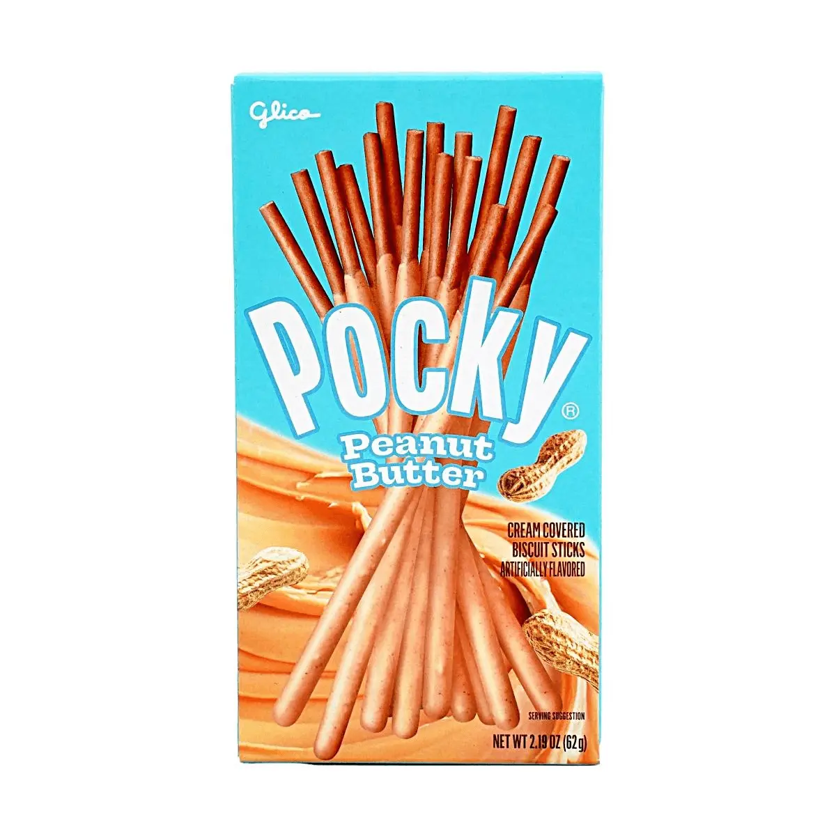 Glico Pocky Peanut Butter Cream Coated Biscuit Sticks 62g - Indonesian Snack, Crunchy Chocolate Alternative