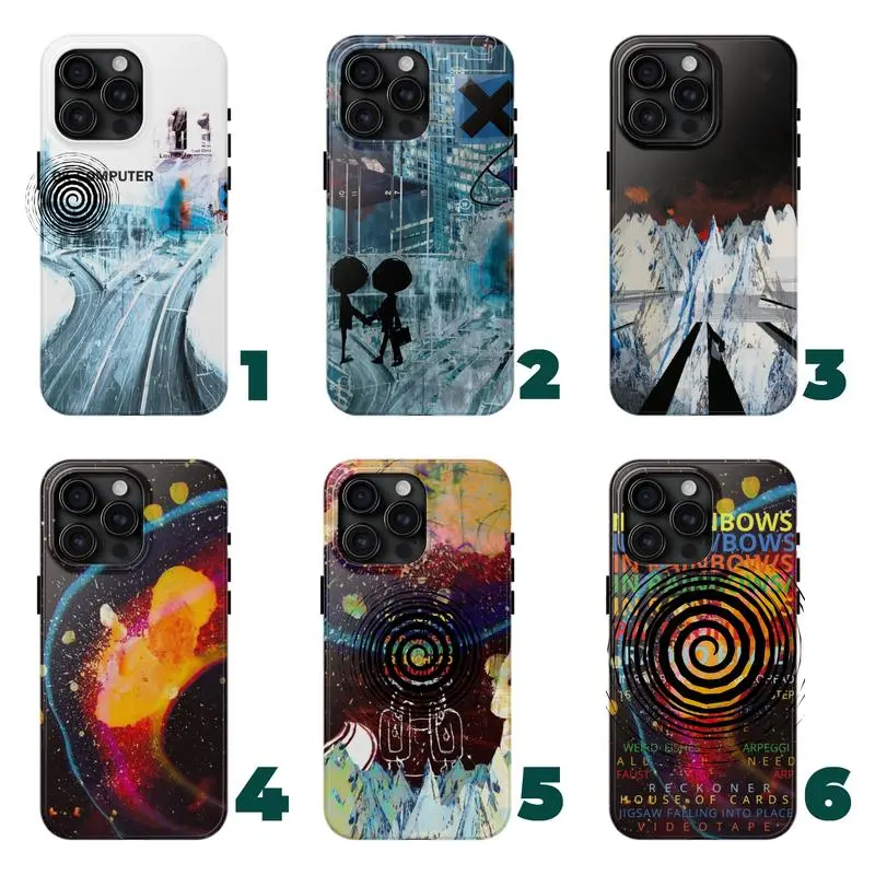 6 styles ver1 radio-in-rain phone case - in.rainbows ok.computer creep album art cover - aesthetic band phone accessories for fans fit iphone 17 16 pro max