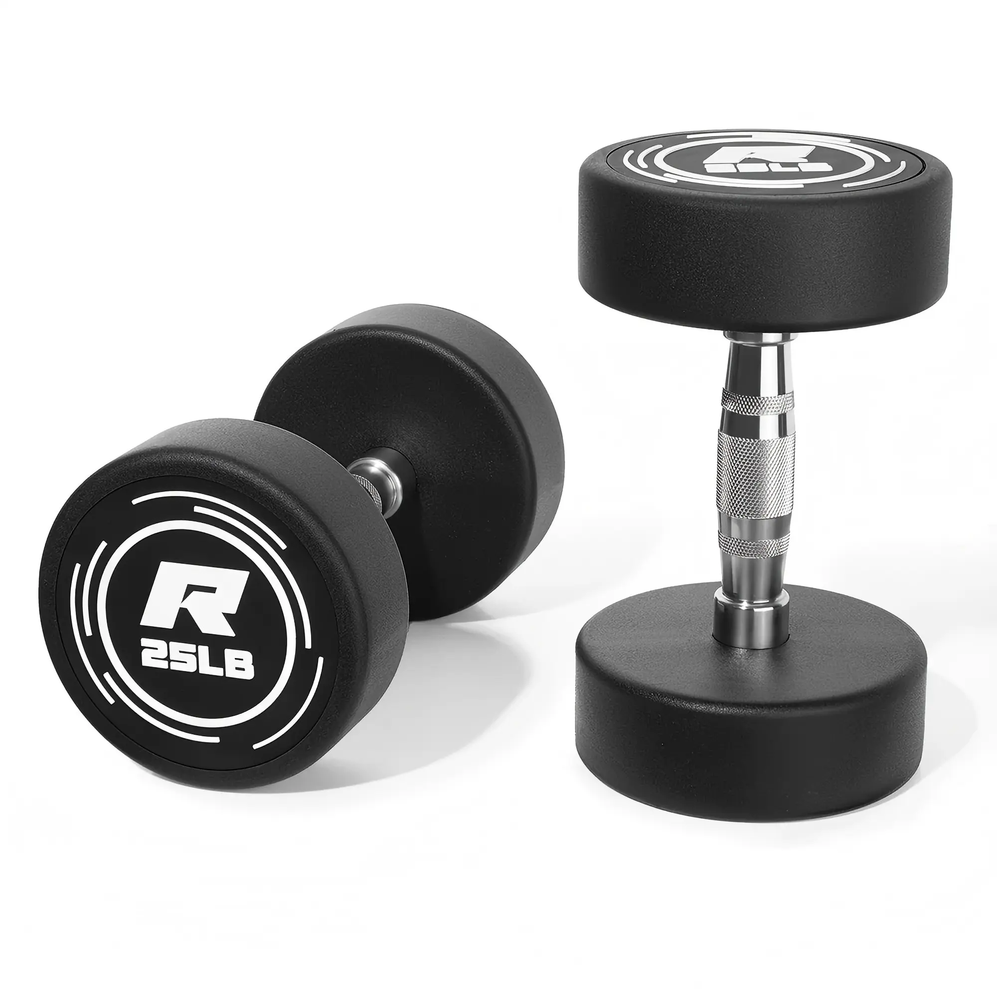 RITFIT PVC-Coated Round Dumbbell Set - Balanced, Floor-Protecting Home Fitness Equipment for Home Gym Workouts, Upper Body Training