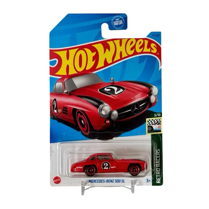 Hot Wheels Mercedes-Benz 300 SL Red Retro Racers 1:64 Diecast Metal Scale Model - Durable and Precise Replica Diecast Vehicles for Car Racing Enthusiasts (Collectible Toy Car), Model Cars