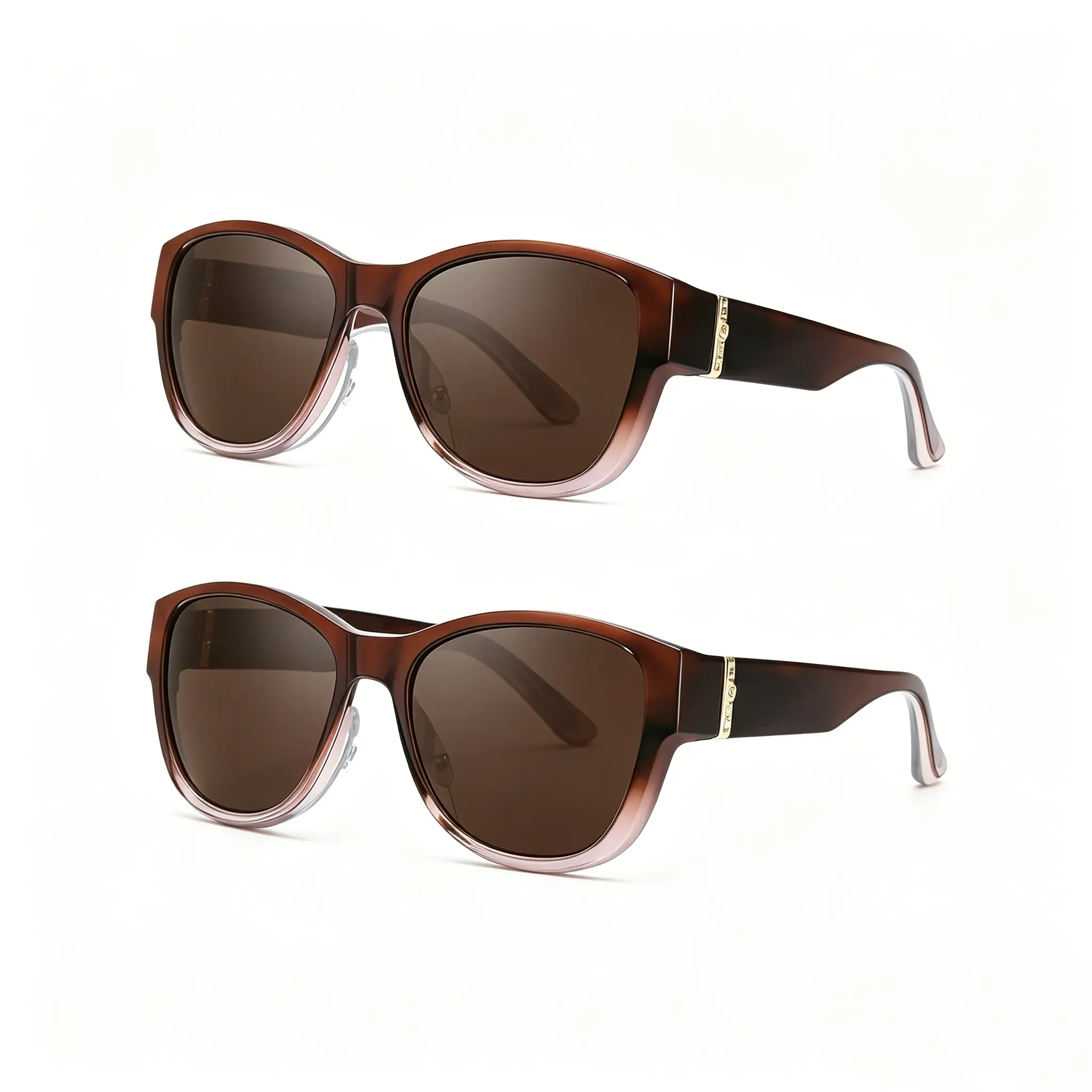 Women's Square Fit-Over Sunglasses 2 Pack, TR90 Frames with Polarized, Scratch-Resistant Lenses for Glare Block & UV Protection, for Driving & Outdoor Wear, Glare Block Women's Sunglasses