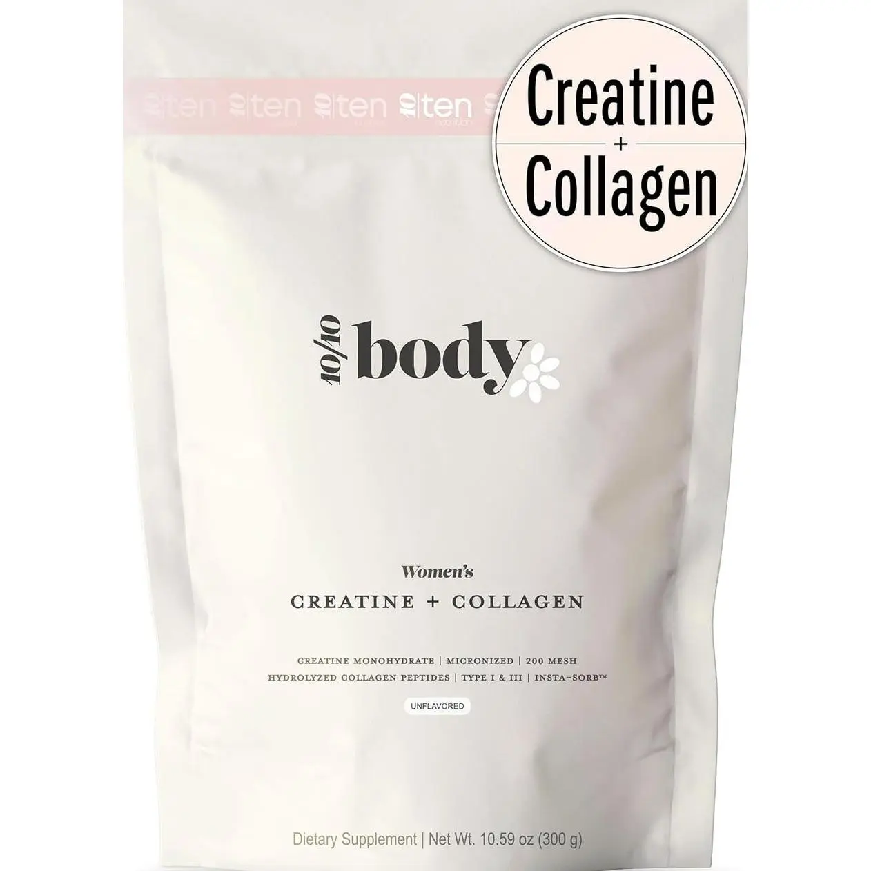 New - Creatine + Collagen for Women – Supports Lean Muscle Growth & Development, Booty Gain, Energy & Recovery – 5g Creatine Monohydrate Plus 5000mg Collagen Peptides Combo – Unflavored, 30 Servings