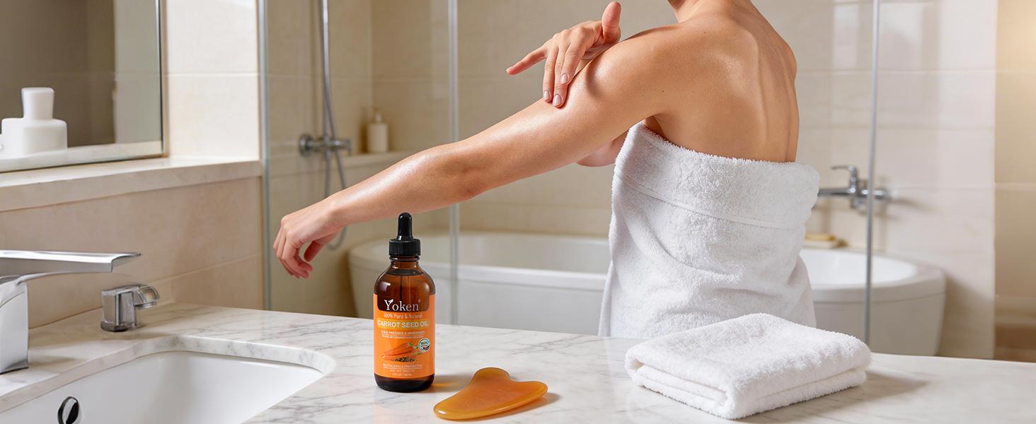 Yoken Cold Pressed Carrot Seed 4 fl oz Pure Cosmetic Carrier, Moisturizing Hydrating Body Care for Skin & Hair – Lightweight for Scalp Massage, Nail Care & Essential Oil Blends