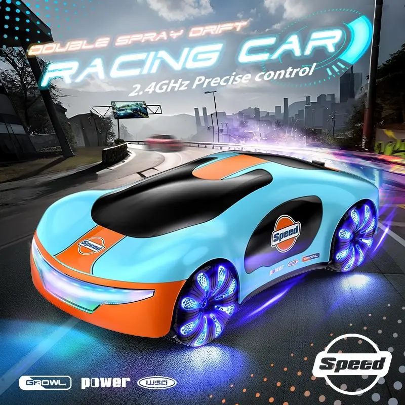 Gesture Sensing Remote Control Stunt Car with Double Spray & Lights - 360° Rotating RC Car - Perfect Christmas/Birthday Gift for Kids 8+
