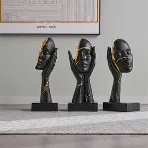 AWNR Modern Book Accessories Statue,Set of 3 Thinker Sculpture,Unique Home Art Decor Aesthetic for Bookshelf, Modern Bathroom,Living Room,Dining Room,Entryway,Home Decor Wall,Table,Shelves