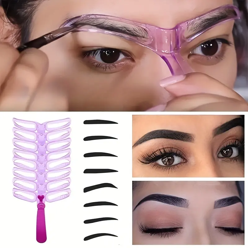 [Eyebrow Shaping Kit] 8pcs Professional Eyebrow Shaping Kit - Ultimate Brow Stencils & Tools | Ideal Gift for Women and Beginners | Create Salon-Perfect Brows at Home / Perfect Birthday/Christmas Present, Suitable as a Thoughtful Set of Pre