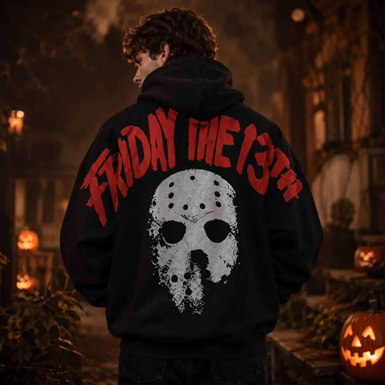 Friday the 13th Hoodie, Jason Mask Shirt, Horror Movie Fan Gift Halloween Arm to Arm Hoodie, Horror Arm to Arm Jason Scary Movie Halloween