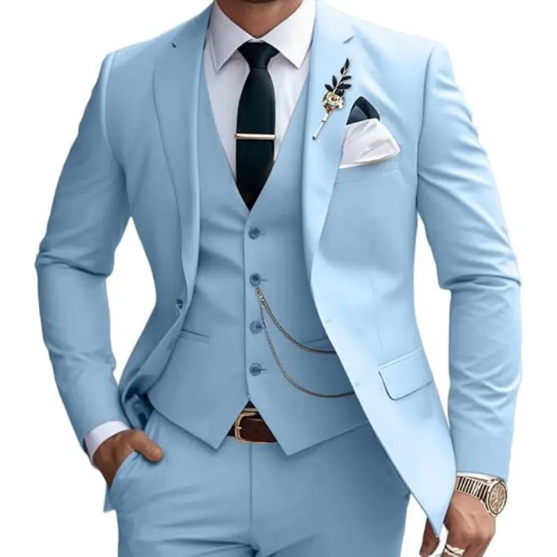 Men's evening gown European And American Men's Suit Three-piece Slim Dinner Party Dress