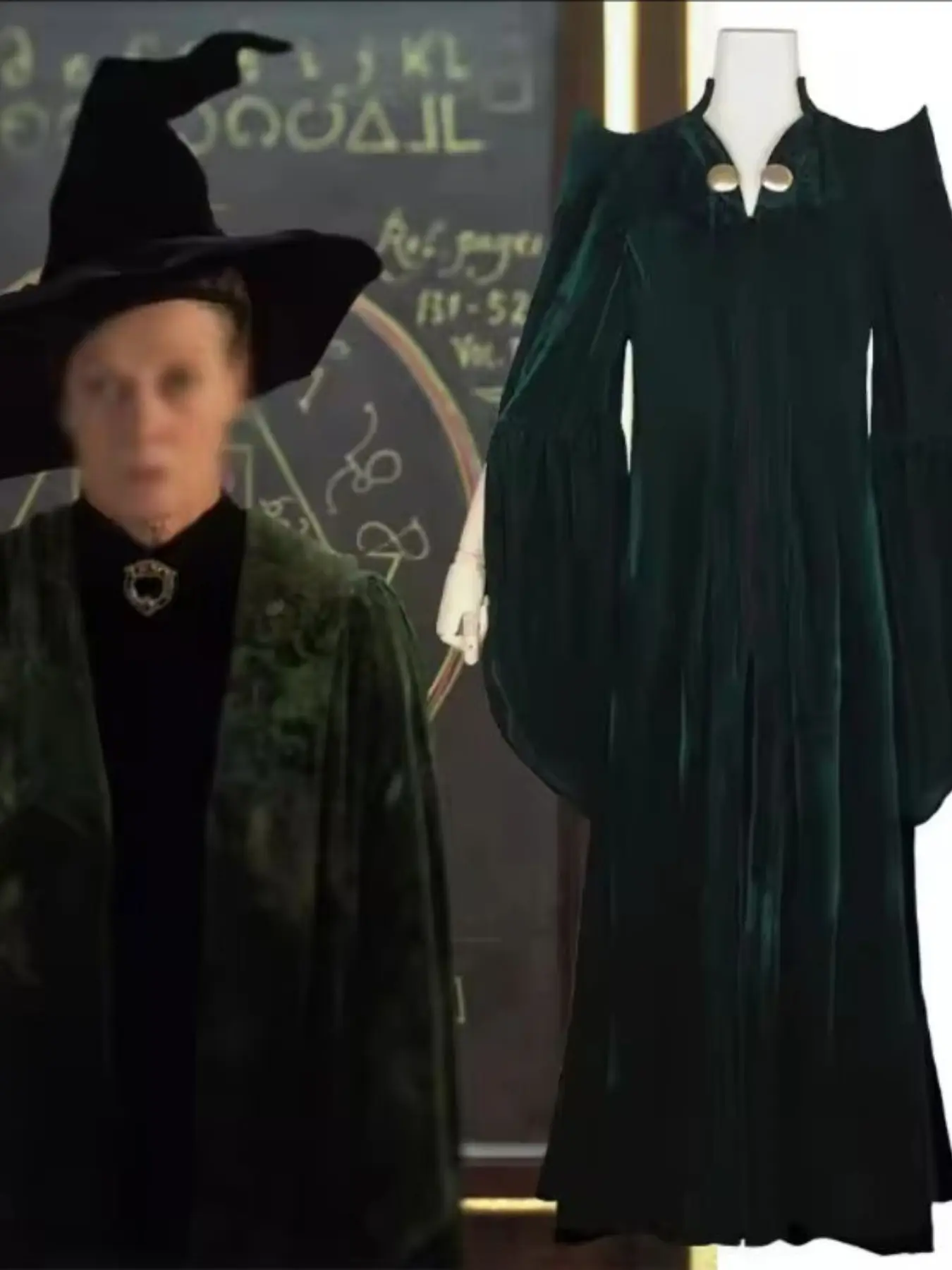 Professor Minerva Mcgonagall Cosplay Robe Costume, Anime Magic Academy Professor, Halloween Performance Clothing, Loose