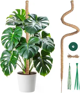 47'' (120cm) Coconut Coir Moss Pole Kit - 7mm Strong Aluminum Core Flexible Plant Support Stake for Indoor Climbing Monstera Houseplants, Pot Accessory for Indoor Use That Supports Growth
