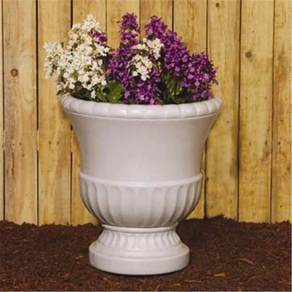 212 MAIN Round Concrete Grecian Urn Flower Pot - 12.5 in Diameter, 3 lbs, Durable Weatherproof Outdoor Planter for Balcony Decor, Container Gardening (Home Improvement, Garden Supplies, Flower Pots & Planters)