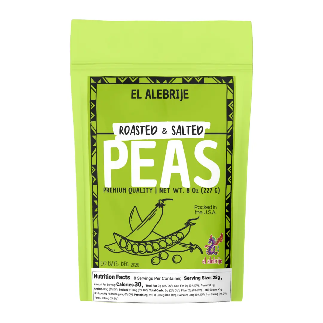El Alebrije Roasted & Salted Green Peas 8 Oz - Chicharo con Sal - Delicious Healthy Snack - Premium Quality Protein