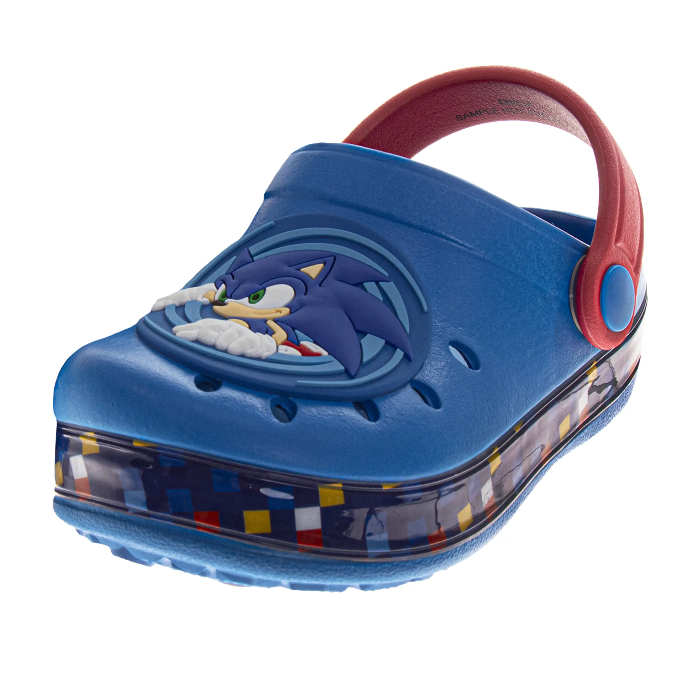 SEGA Sonic the Hedgehog Toddlers' Boys' Slip-On Clogs with Back Strap - Synthetic, Round Toe, Fun Slippers for Casual Wear, Closed Toe Protection, Cartoon, Beach, Kid Slippers, Toddler House Slippers