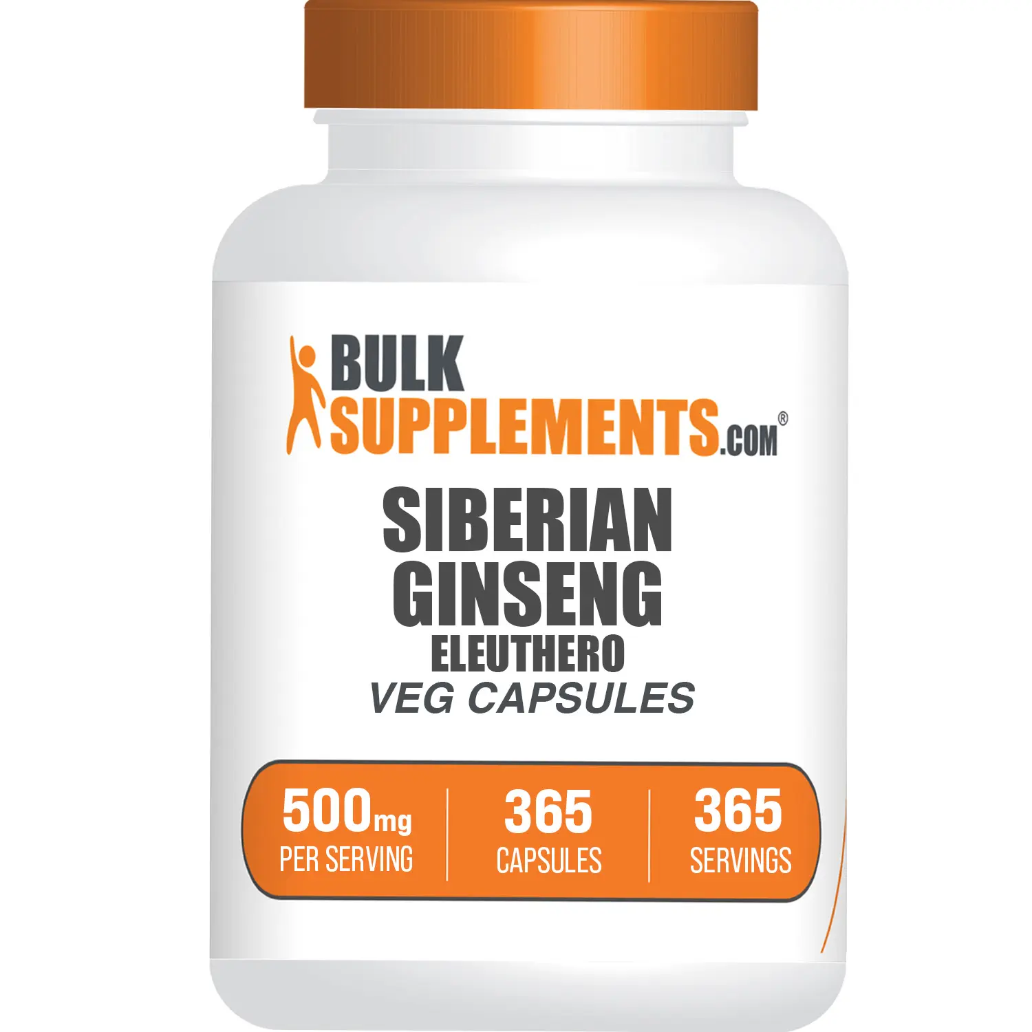 BulkSupplements Siberian Ginseng (Eleuthero Root) Capsules - Siberian Ginseng Capsules - Eleuthero Root Supplement - Herbal Adaptogen Supplement - 365 Capsules - 500mg per Serving