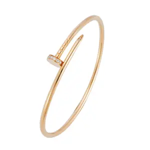 Pre-owned Cartier Juste un Clou Bracelet Small Model Rose Gold with Diamonds B6065818 JLP020051