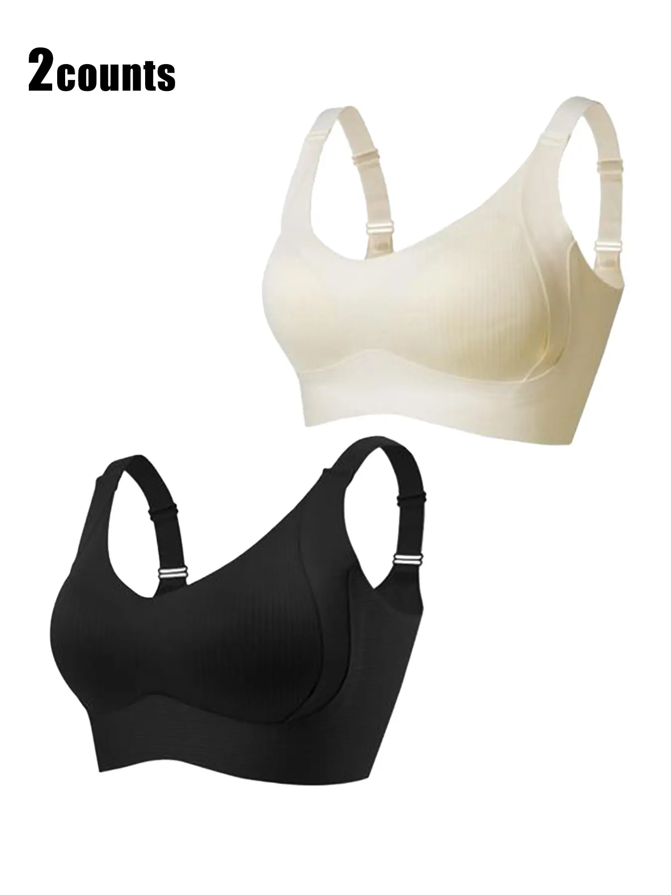 dailydrip Women's Solid Wireless Push-Up Bra, Casual Comfortable Breathable Soft Comfy Lingerie, Solid Basic Wire-Free Bra, All-Season Adjustable Everyday Bras, Daily Wear Bra