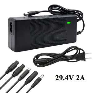 29.4V 2A fast charger compatible with Go Go Elite Traveller four-wheel scooter charger, 24V lithium-ion battery charger, not suitable for lead-acid batteries, fire-resistant materials Electric