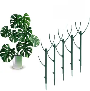 5 Pack Stackable Plant Support Stakes, 38inch Climbing Plant Sticks Structures for Monstera with Garden Ties, Durable Alternative to Moss Pole for Indoor Outdoor Plants