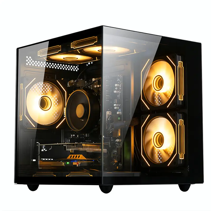 RGB Gaming Prebuilt Tower PC - Ryzen 5 3500X, 16GB DDR4, 512GB SSD, RX560 4G GPU, 7 Switchable RGB Fans, WiFi 6, HDMI/DP, Black Tower Computers for Gaming & Home Use, Pc Gaming Setup