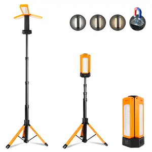 CuLiDing 12000mAh Rechargeable LED Work Light with 74.8" Tall Stand, 2000/2500/3000 Lumens, Portable Cordless Work Light, 3000K/4500K/6000K Dimmable Camping Light with Detachable Tripod (Carrying Bag Included) Father's Day Gift