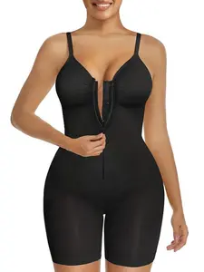 Second-Skin Women's Compression Bodysuit, Zip-Up Closure, Ultra Stretch Fabric, Breathable Mesh Design, Adjustable Tailored Fit for All-Day Daily Wear