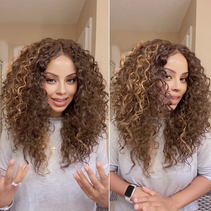 Frodio Veralux™ Blend Human Hair Curly Wig Middle Part Pre-Cut Lace | Ready To Wear #summervibes