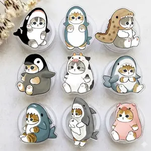 Cute Cat Cosplay Badge Reel and Phone Grip, Meme Cat Accessories, Cat Lovers Kindle Grip and ID Name Tag Holder, Gift For Her