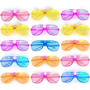 15 Pack Light Up Glasses 5 Colors LED Glasses Glow in The Dark Party Supplies for Kids Adults 80s Shutter Shades Neon Party Favors