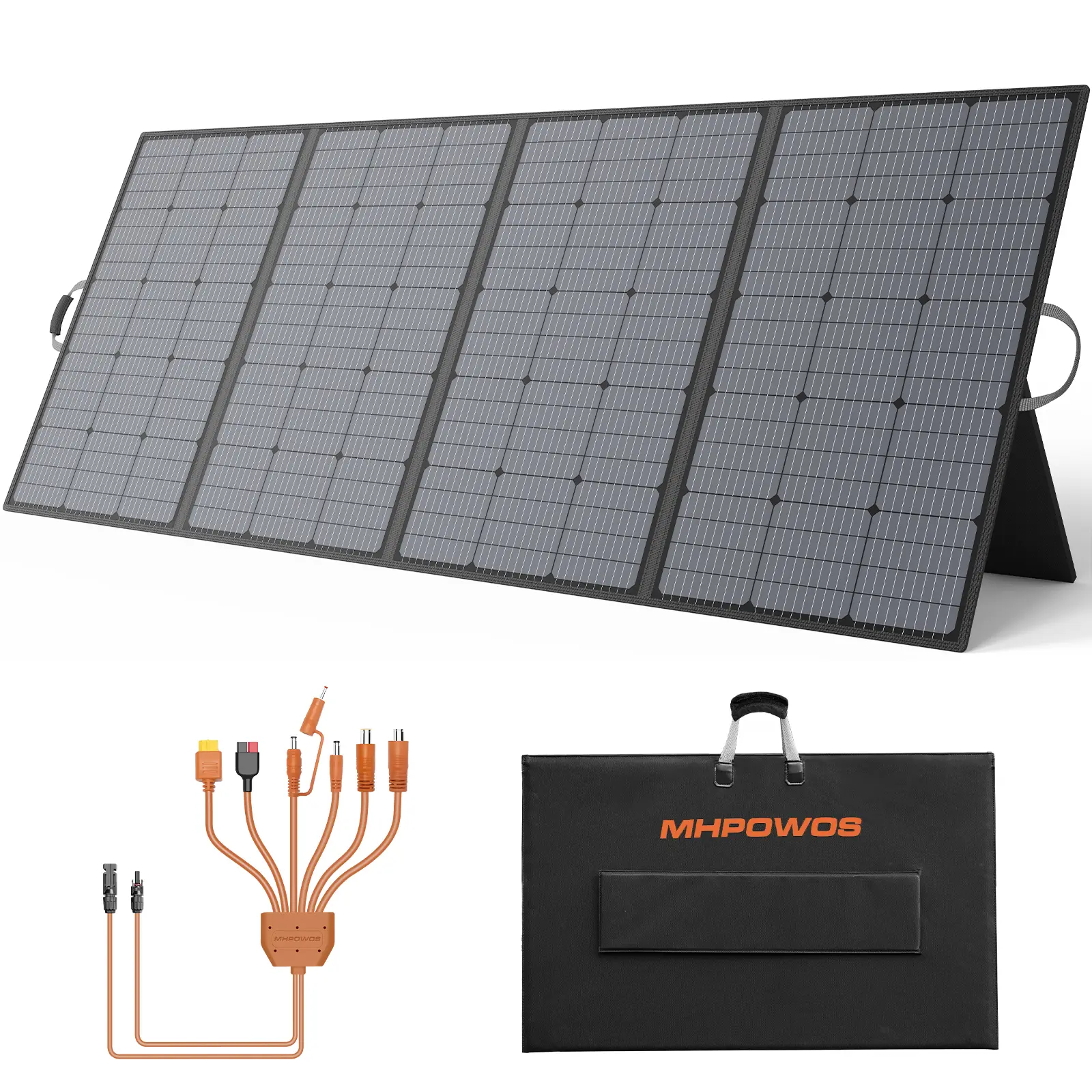 MHPOWOS Foldable Solar Panel Suitcase (400W/220W/110W) - Lightweight, Portable, Durable, IP67 Waterproof for Outdoor Use, Compatible with JACKERY ECOFLOW ANKER Goal Power Station