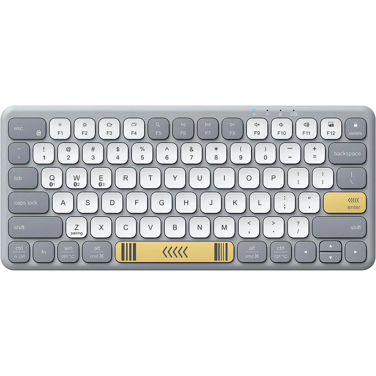 Bluetooth Keyboard for iPad, Colorful Compact Keyboard, USB-C Charge and Ultra Slim, Sync to 3 Devices, Cute iPad Bluetooth Keyboard with Large Keycap for iPhone, Laptop, Tablet, Windows