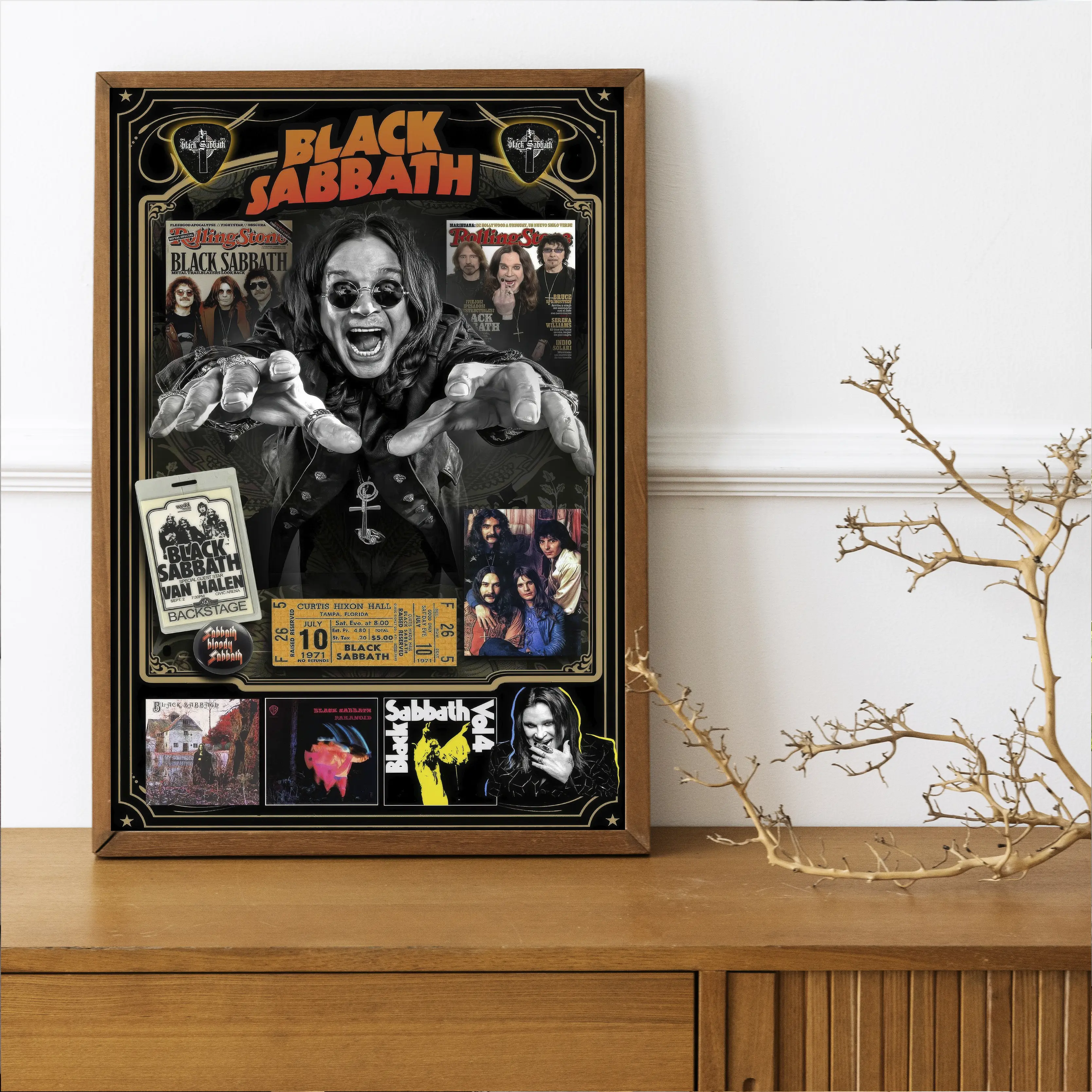 Oozzyy Osbourne Black Sabbath Poster, Rest In Power Prince of Darkness Memorial Poster, Rock Legend R.I.P Black Sabbath Poster