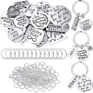 259Pcs/Set Inspirational Motivational Keychains,Charms Pendant Bulk Keychains,Words Charms with Open Jump Rings for Various DIY Necklaces Bracelets Jewelry Making,Christmas Party Gifts,Hand Tools Kits