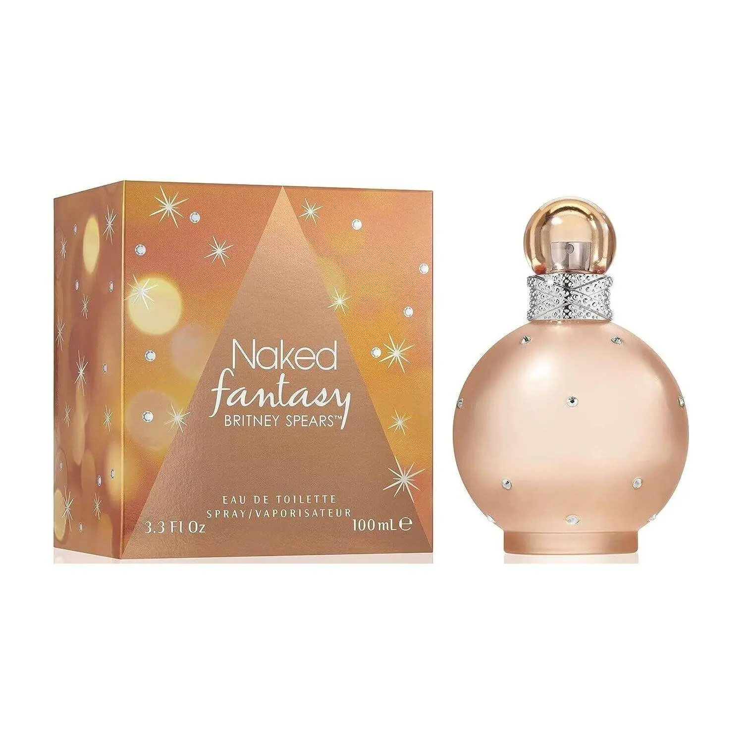 Britney Spears Naked Fantasy Women's Eau de Toilette, Floral Fruity Fragrance with Peach & Applejack Notes, 3.3 oz Sweet Body Scent, Body Perfume Sprays, Women's Fragrance