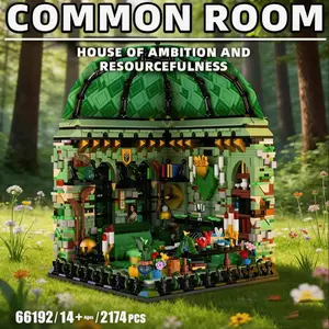Creative Hogwarts  Magic World Slytherin  Common Room Street View Harry Building Blocks Hog-wars holiday Toy Gifts Kids puzzle Decorative MOC 2174pcs