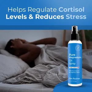 Zen Routine Pure Magnesium Oil Spray – Pharmaceutical USP Grade, Made in USA | For Restful Sleep, Muscle Relaxation & Stress Relief, Magnesium Deficiency Support, Body Care