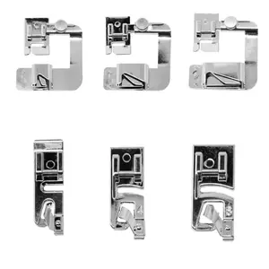 6Pcs Hemming Foot Kit - 3 Pcs Narrow Rolled Hem Sewing Machine Presser Foot, 3 Pcs Wide Hem Presser Foot and 30 Pcs Sewing Machine Needles, for Household Multi-Function Sewing Machines - Home Improvement.