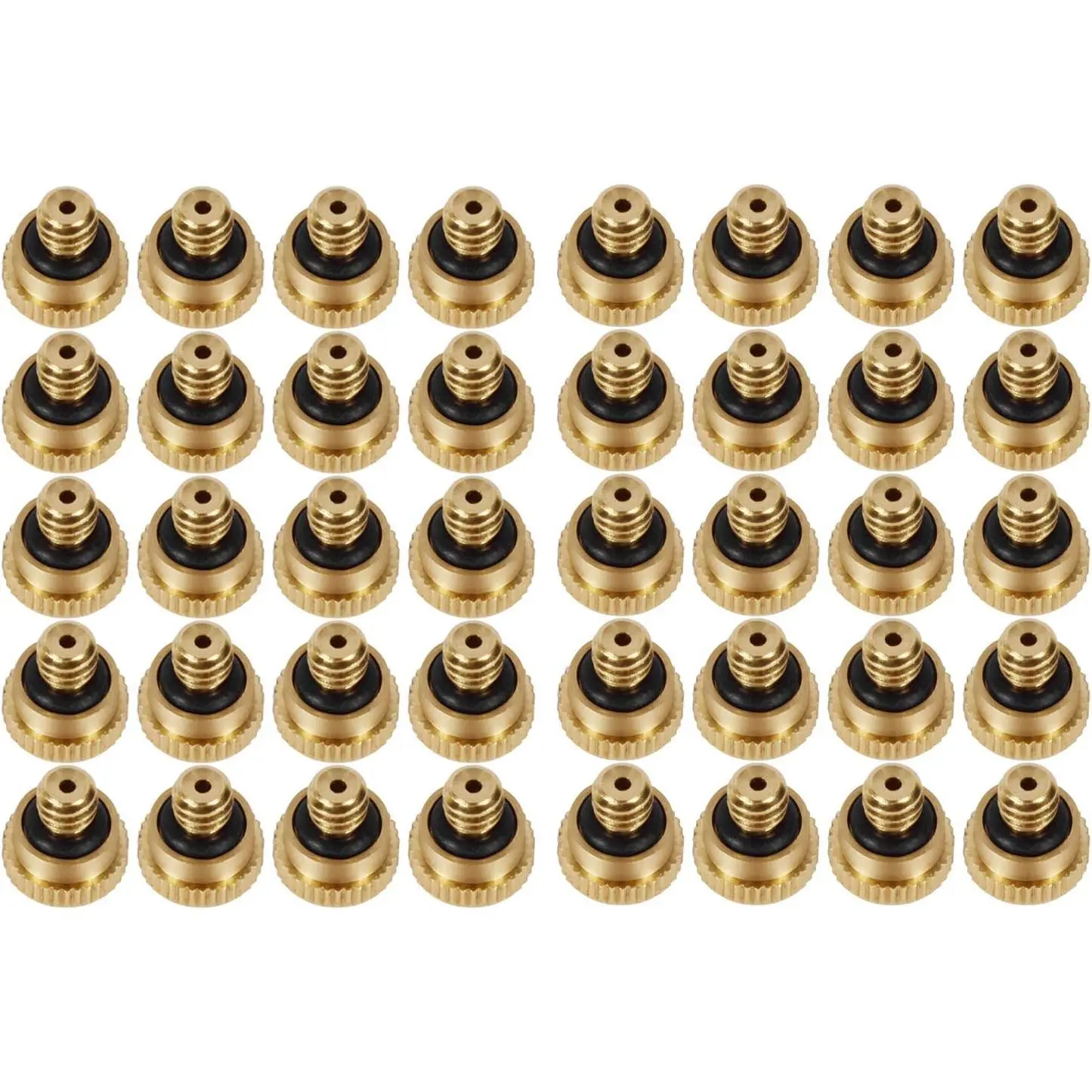 Brass Misting Nozzles 0.016" Orifice (0.4mm) 10/24 UNC, Water Mister Parts Fog Nozzles for Patio Misting System Outdoor Cooling System (40pcs)