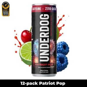 Underdog Energy Drink Patriot Pop 12-Pack | Clean Energy | Zero Sugar