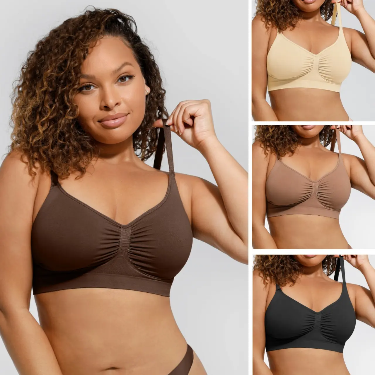 FeelinGirl Women's Wireless Bra Comfort Bralettes  Suitable for up to 44DD  No Underwire Unlined Cami Bra Seamless Tshirt Bras Sports Bra Everyday Daily Wear Breathable  SummerVibes