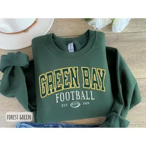 Vintage Green Bay Football Sweatshirt, Green Bay Crewneck, Game Day Pullover, Wisconsin Football Sweater