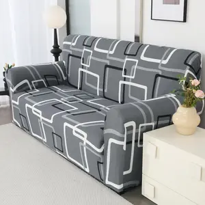 Geometric Pattern, 1 Count Soft Comfortable Elastic Sofa Slipcover, Couch Covers, Dustproof Sofa Protector for Home Living Room, Home Decor, Stretchable Sofa Cover