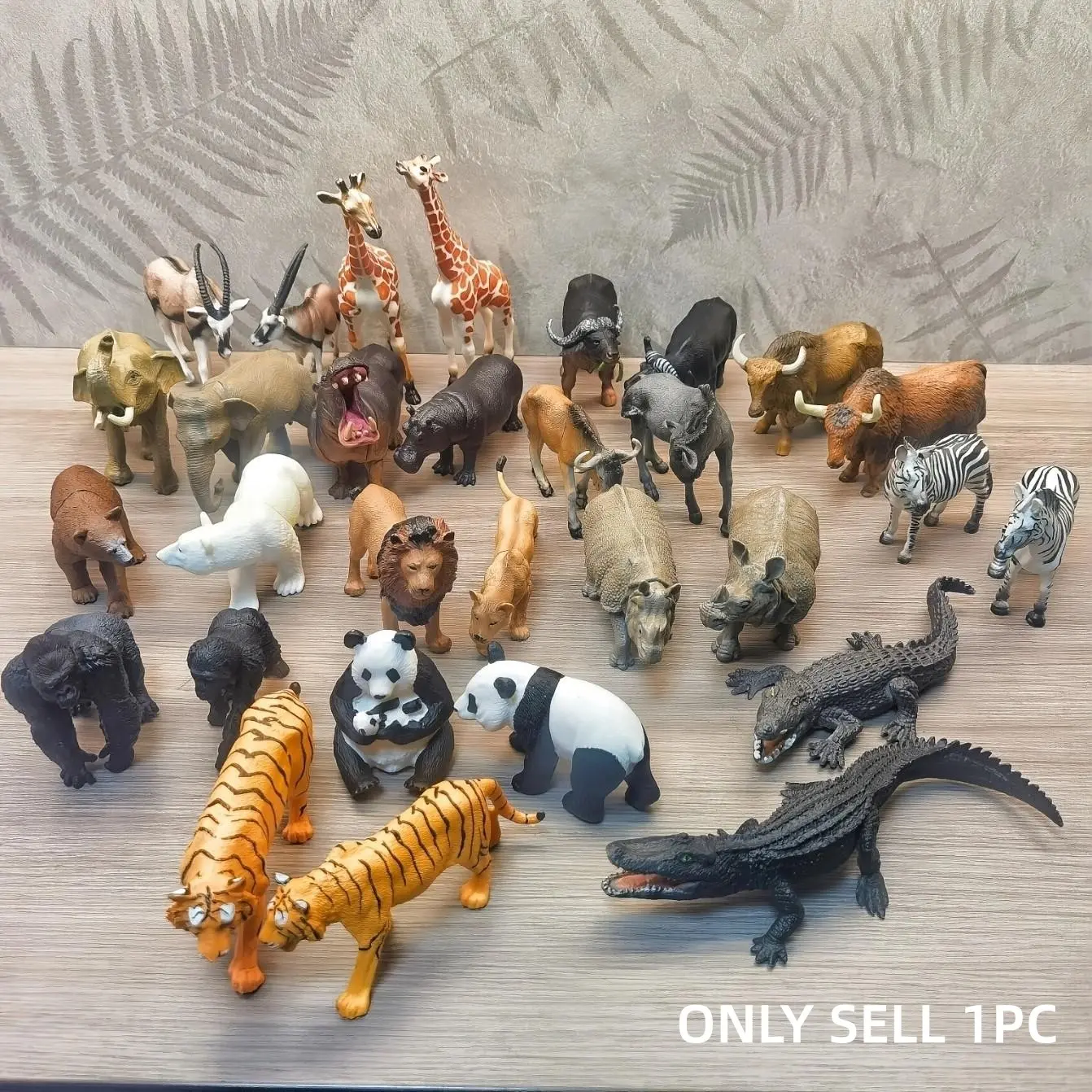 Realistic Animal Model Toys, Simulated Animal Model, Jungle Wildlife Figures, African Wild Plastic Animals, Lion, Elephant, Giraffe Educational Learning Toys, Collectible PVC Figure