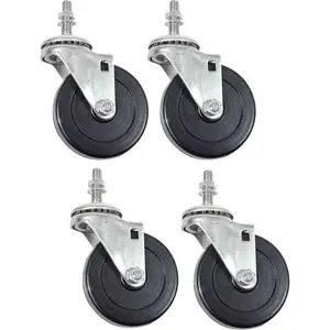 212 MAIN Heavy-Duty 3 in. Furniture Moving Wheel Kit, Including Stud Hardware and Rubber Wheels