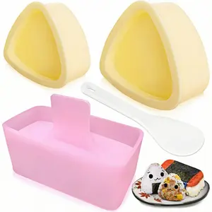 Easy Release Onigiri Mold 3-Piece Set - Bumpy Dot Design for Sticky Rice | Includes Triangle & Musubi Press for Bento, Lunch & Home DIY