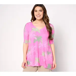 Belle Beach by Kim Gravel Rayon Spandex Haute Tropics Elbow Slv Tunic