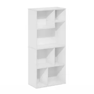 DALY Modern 7-Cube Asymmetrical Stackable Bookshelf - Irregular Compartment Storage Unit, 9.4x18.9x42.1in, for Living Room, Bedroom